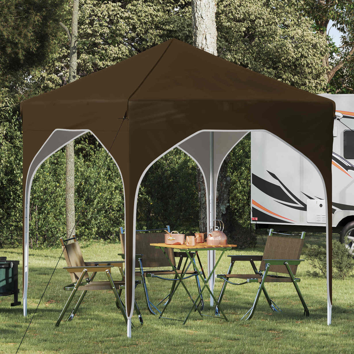 vidaXL Pop-up Feesttent 194 x 194 x 245 cm Crèmekleurig