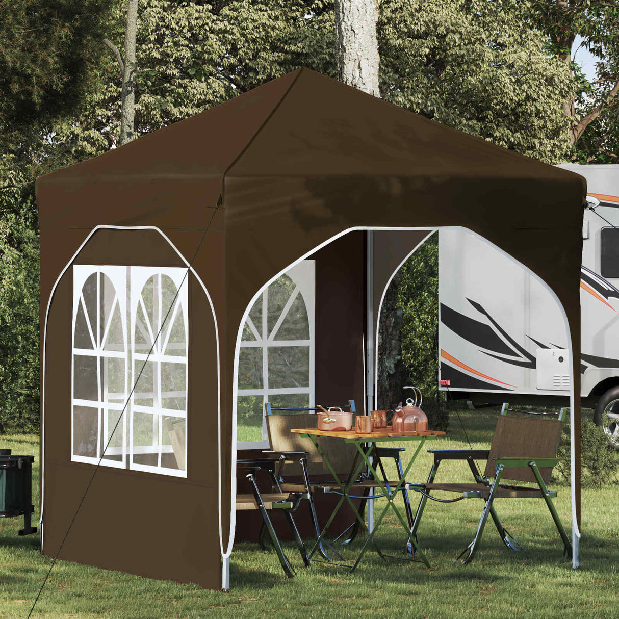 vidaXL Pop-up Feesttent 194 x 194 x 245 cm Crèmekleurig