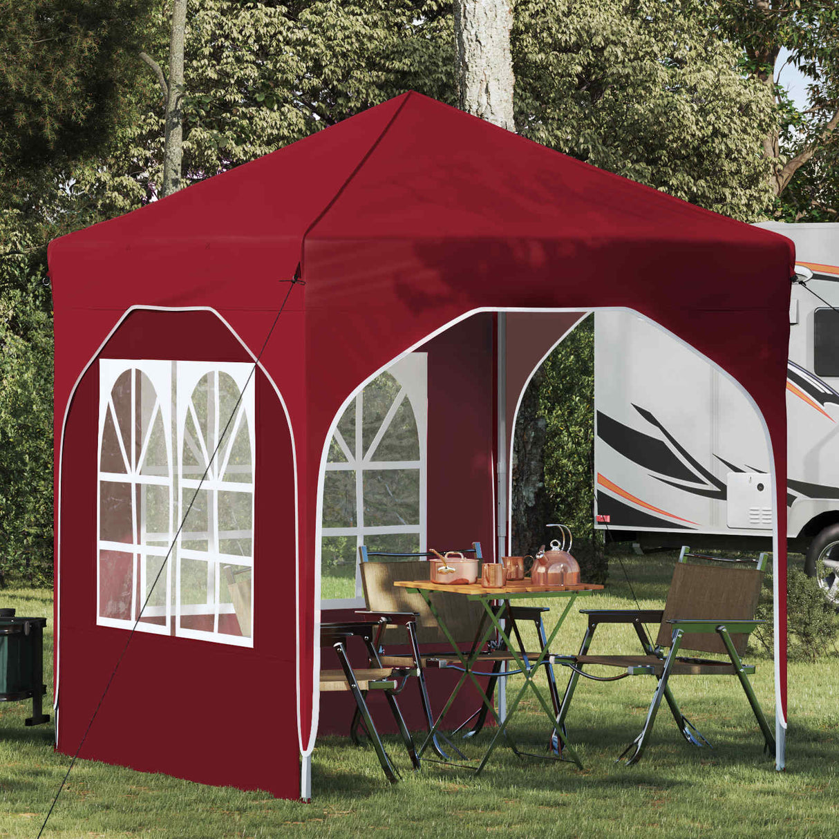 vidaXL Pop-up Feesttent 194 x 194 x 245 cm Crèmekleurig