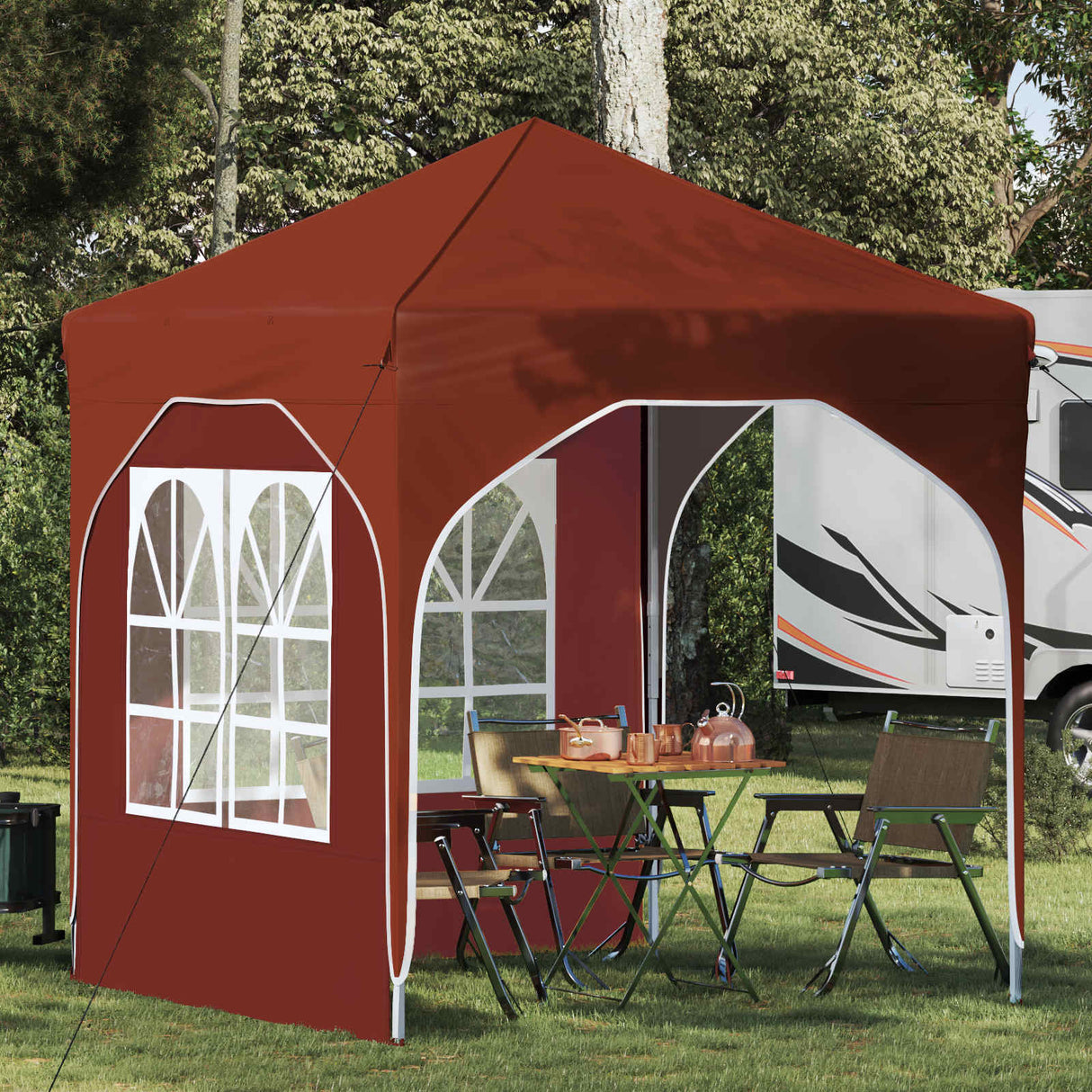 vidaXL Pop-up Feesttent 194 x 194 x 245 cm Crèmekleurig