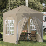 vidaXL Pop-up Feesttent 194 x 194 x 245 cm Crèmekleurig