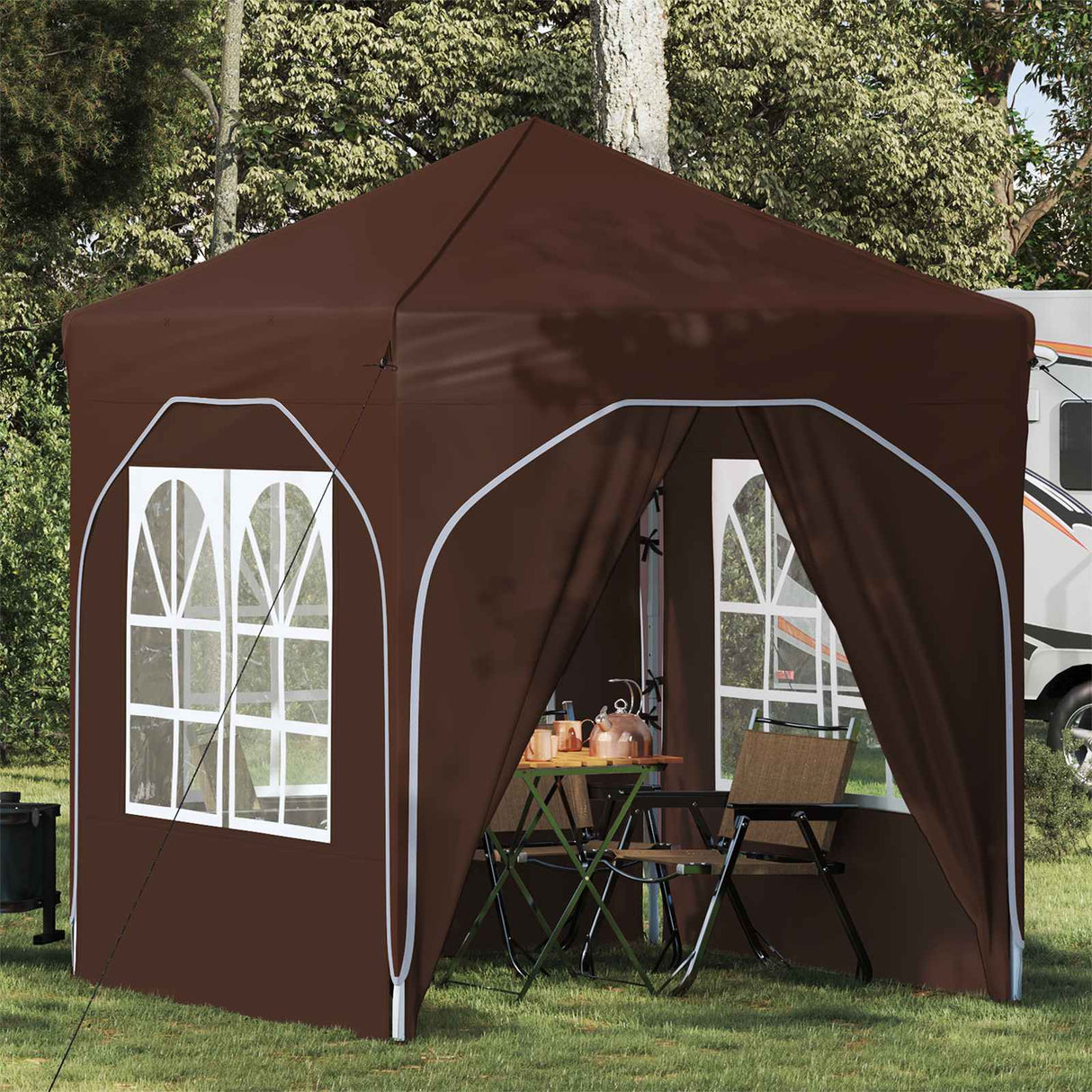 vidaXL Pop-up Feesttent 194 x 194 x 245 cm Crèmekleurig