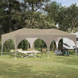 vidaXL Pop-up Feesttent 575 x 288 x 245 cm Crèmekleurig Oxford Stof