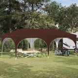 vidaXL Pop-up Feesttent 575 x 288 x 245 cm Crèmekleurig Oxford Stof