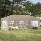 vidaXL Pop-up Feesttent 575 x 288 x 245 cm Crèmekleurig Oxford Stof