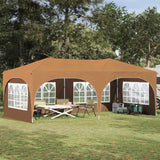 vidaXL Pop-up Feesttent 575 x 288 x 245 cm Crèmekleurig Oxford Stof