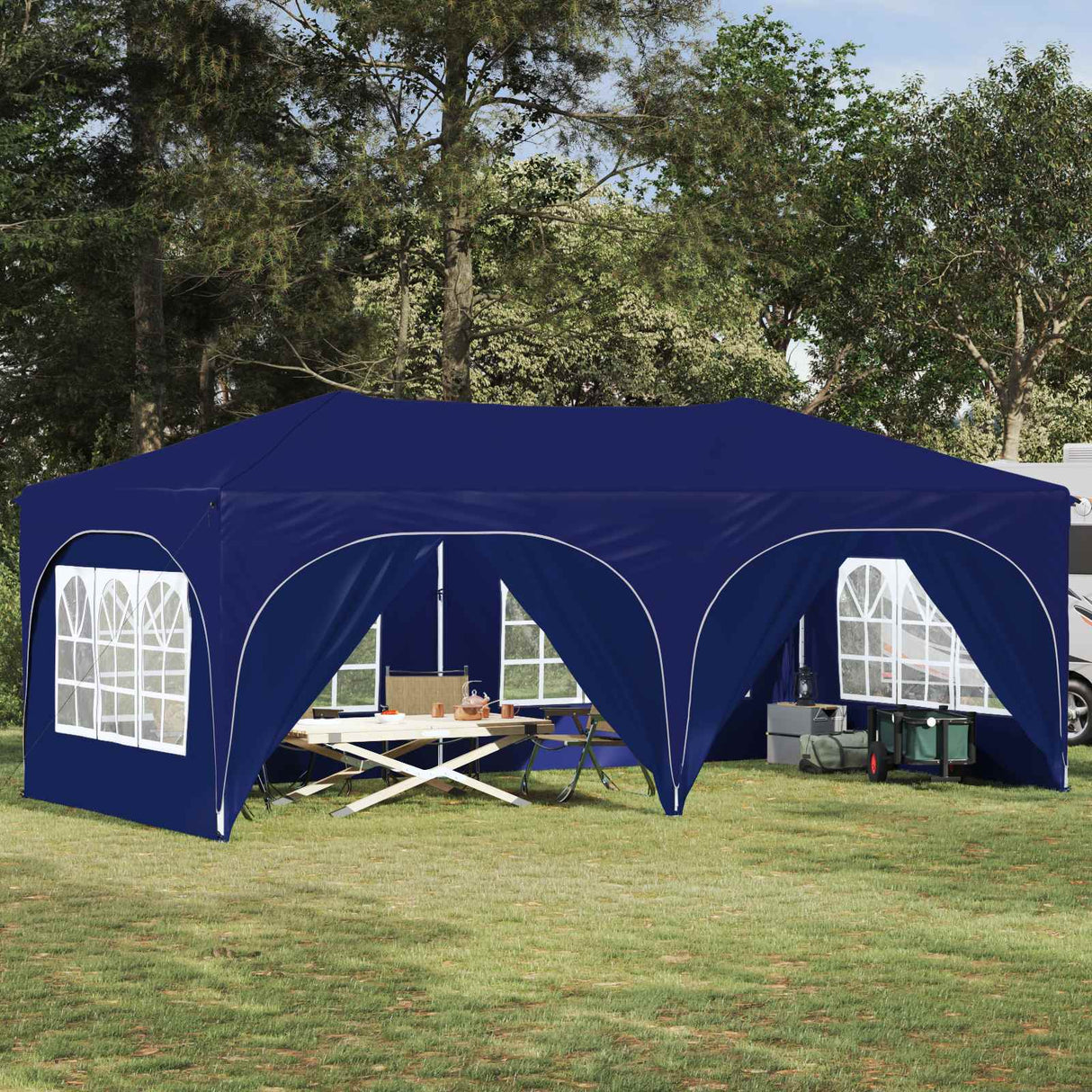 vidaXL Pop-up Feesttent 575 x 288 x 245 cm Crèmekleurig Oxford Stof
