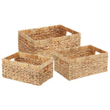 vidaXL Opbergmanden 3 pcs Naturel Waterhyacint