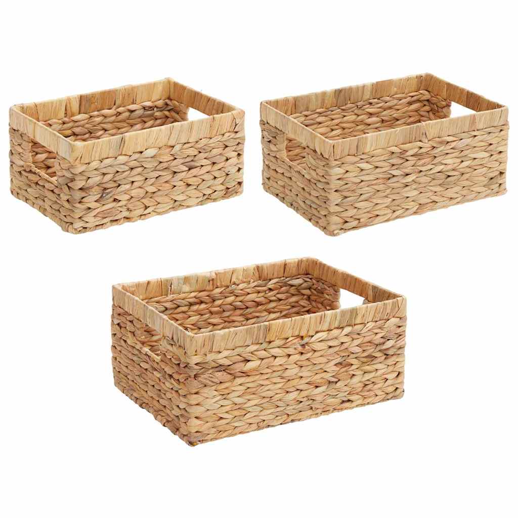 vidaXL Opbergmanden 3 pcs Naturel Waterhyacint