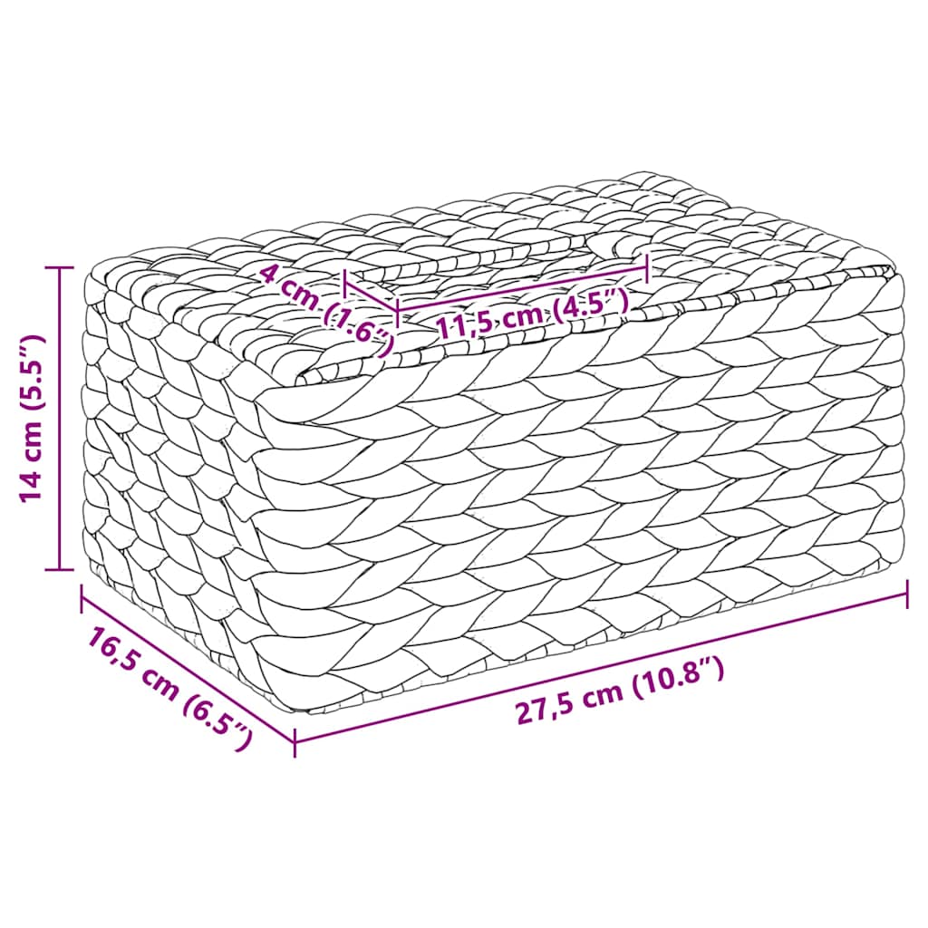 vidaXL Tissue Doos Deksels 2 pcs Waterhyacint 27.5 x 16.5 x 14 cm