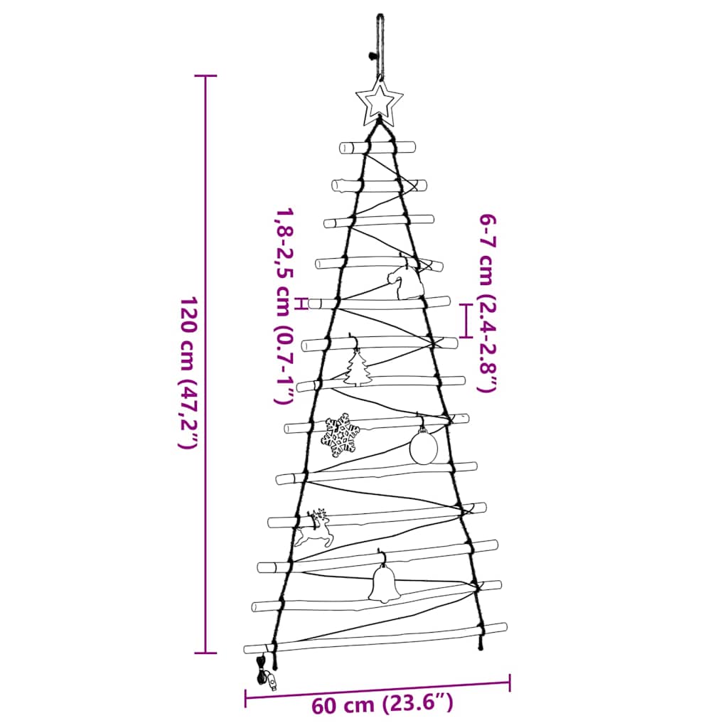 vidaXL Kerstboom Naturel 90 cm massief essenhout