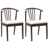 vidaXL Dining Chair 2 pcs Light Brown and Light Solid Rubberwood