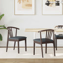 vidaXL Dining Chair 2 pcs Light Brown and Light Solid Rubberwood
