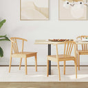 vidaXL Dining Chair 2 pcs Light Brown and Light Solid Rubberwood