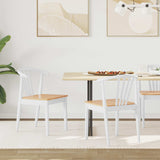 vidaXL Dining Chair 2 pcs Light Brown and Light Solid Rubberwood