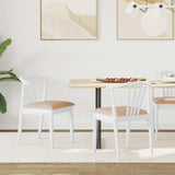 vidaXL Dining Chair 2 pcs Light Brown and Light Solid Rubberwood