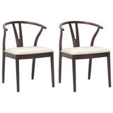 vidaXL Eetkamerstoel 2 pcs Lichtbruin en Licht Massief Rubberhout