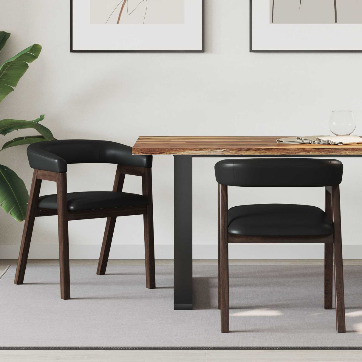 vidaXL Dining Chairs 2 pcs Light Brown 54 x 57 x 73 cm Solid Rubberwood