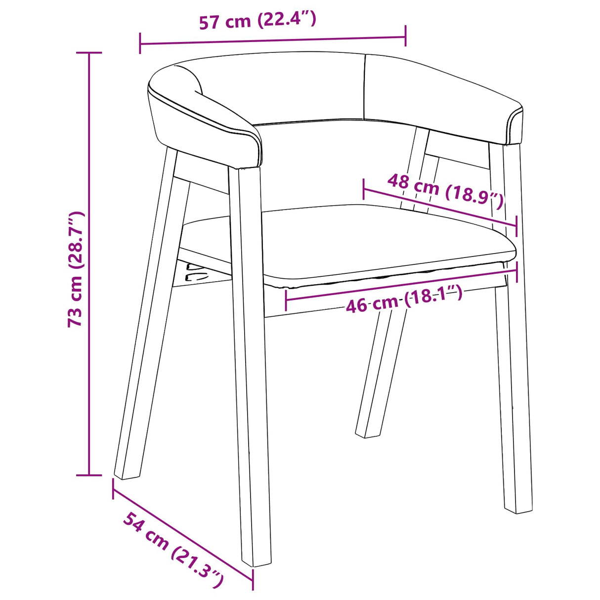 vidaXL Dining Chairs 2 pcs Light Brown 54 x 57 x 73 cm Solid Rubberwood