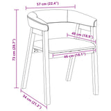 vidaXL Dining Chairs 2 pcs Light Brown 54 x 57 x 73 cm Solid Rubberwood