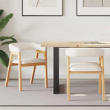 vidaXL Dining Chairs 2 pcs Light Brown 54 x 57 x 73 cm Solid Rubberwood