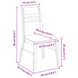 vidaXL Eetstoelen 2 pcs Lichtbruin 43 x 54 x 89 cm Massief Rubberhout