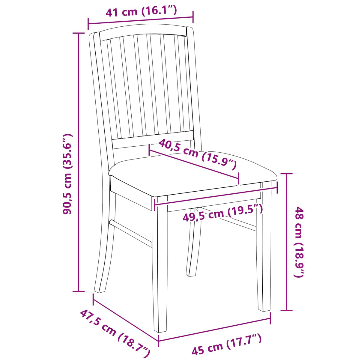 vidaXL Eetstoelen 2 pcs Lichtbruin 50 x 52,5 x 91 cm