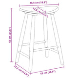 vidaXL Eetstoelen 2 pcs Lichtbruin 46 x 37 x 63 cm Massief Rubberhout