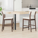 vidaXL Eetstoelen 2 pcs Lichtbruin 48 x 49 x 95 cm Massief Rubberhout