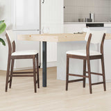vidaXL Eetstoelen 2 pcs Lichtbruin 48 x 49 x 95 cm Massief Rubberhout