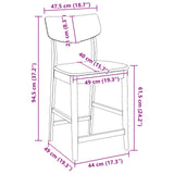 vidaXL Eetstoelen 2 pcs Lichtbruin 48 x 49 x 95 cm Massief Rubberhout