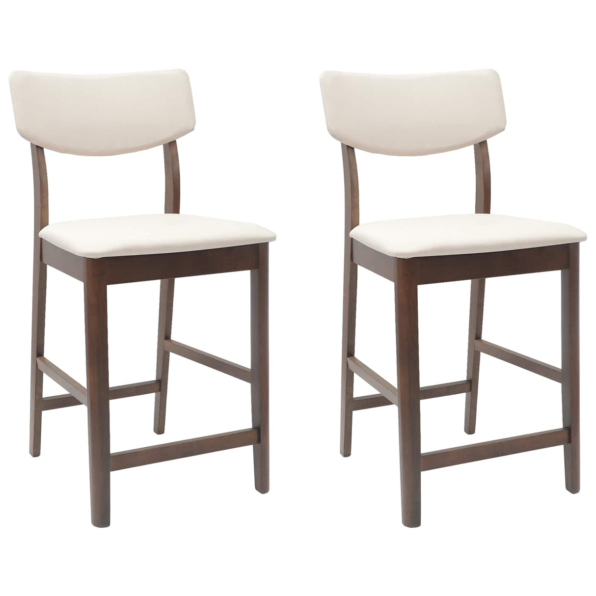 vidaXL Eetstoelen 2 pcs Lichtbruin 48 x 49 x 95 cm Massief Rubberhout