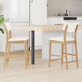 vidaXL Eetstoelen 2 pcs Lichtbruin 48 x 49 x 95 cm Massief Rubberhout