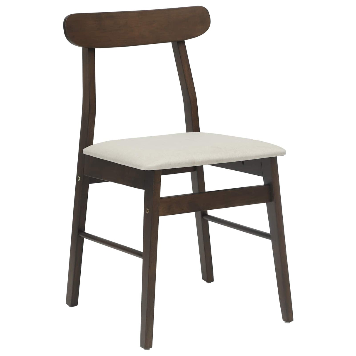 vidaXL Eetkamerstoel 2 pcs Donkerbruin, En, Wit Massief Rubberhout