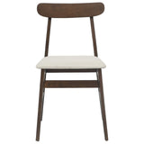 vidaXL Eetkamerstoel 2 pcs Donkerbruin, En, Wit Massief Rubberhout