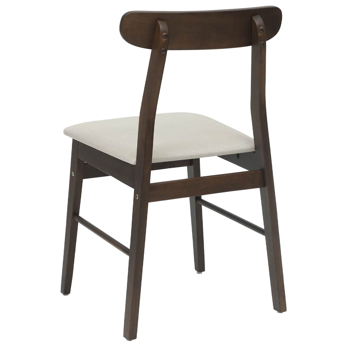 vidaXL Eetkamerstoel 2 pcs Donkerbruin, En, Wit Massief Rubberhout