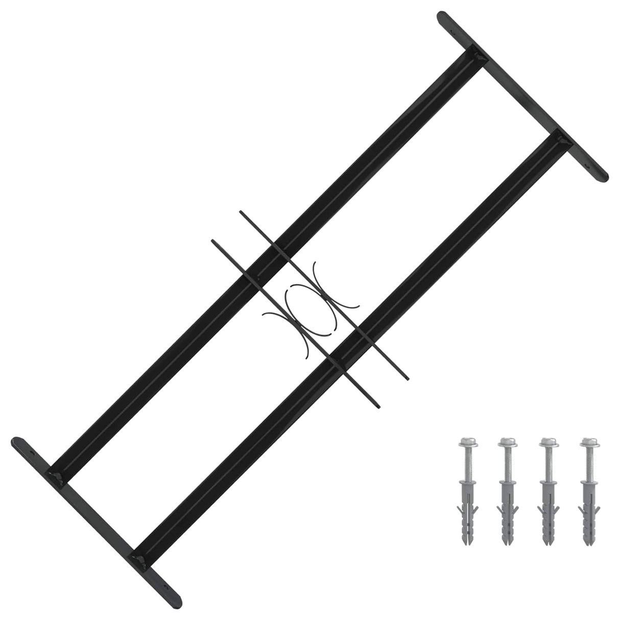 vidaXL Window Security Grille 76 x 30 cm Powder-Coated Steel Black