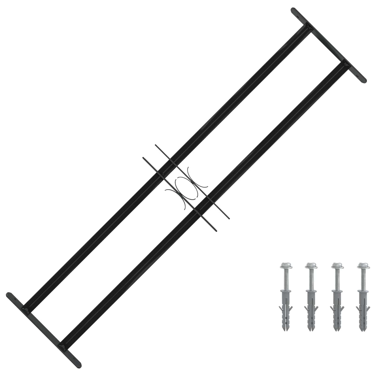 vidaXL Window Security Grille 76 x 30 cm Powder-Coated Steel Black
