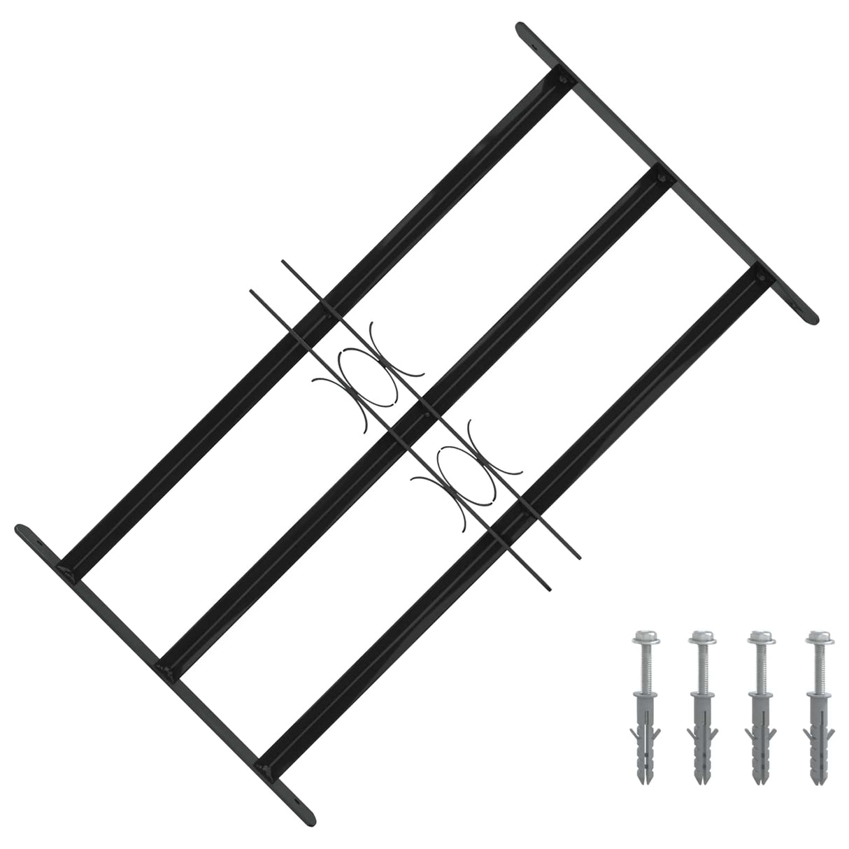 vidaXL Window Security Grille 76 x 30 cm Powder-Coated Steel Black