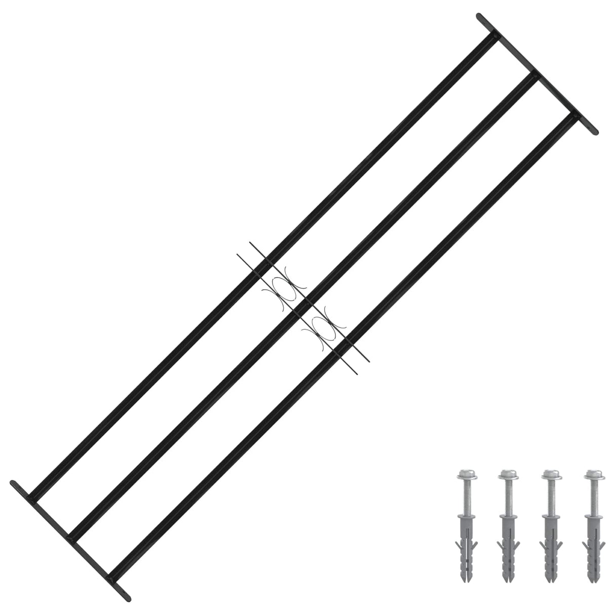 vidaXL Window Security Grille 76 x 30 cm Powder-Coated Steel Black