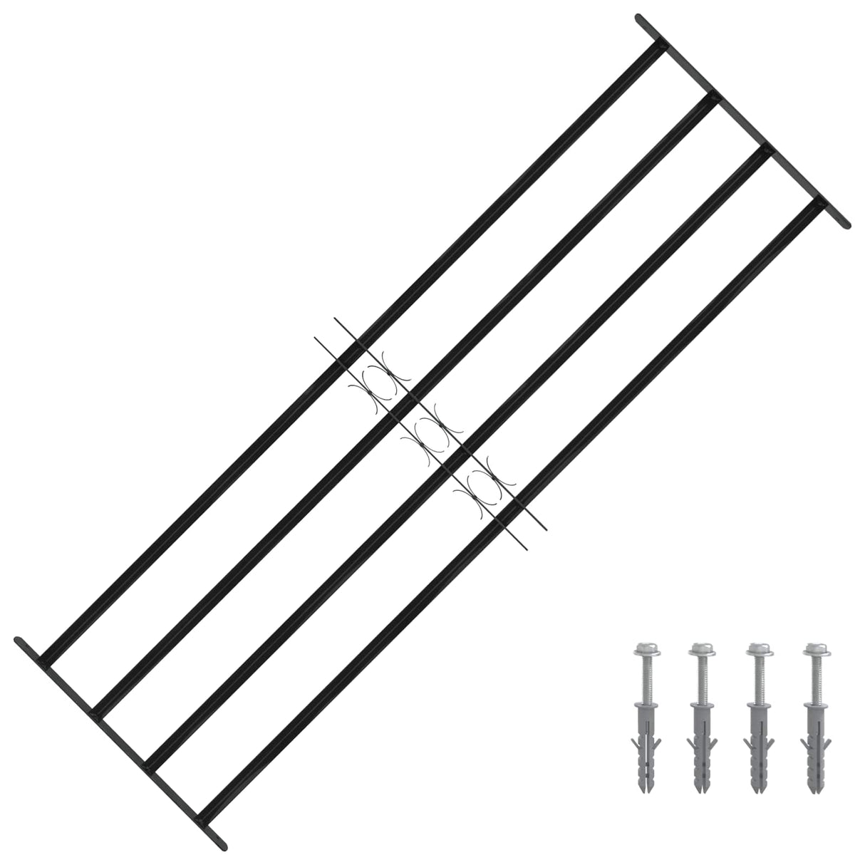 vidaXL Window Security Grille 76 x 30 cm Powder-Coated Steel Black