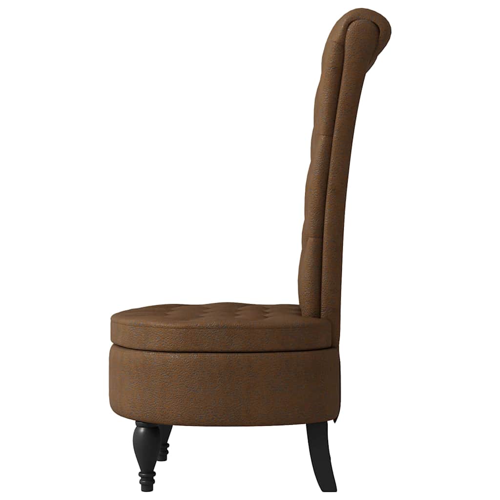 vidaXL Slipperstoel Bruin 56,5 x 70 x 110 cm Kunst Suède Leer