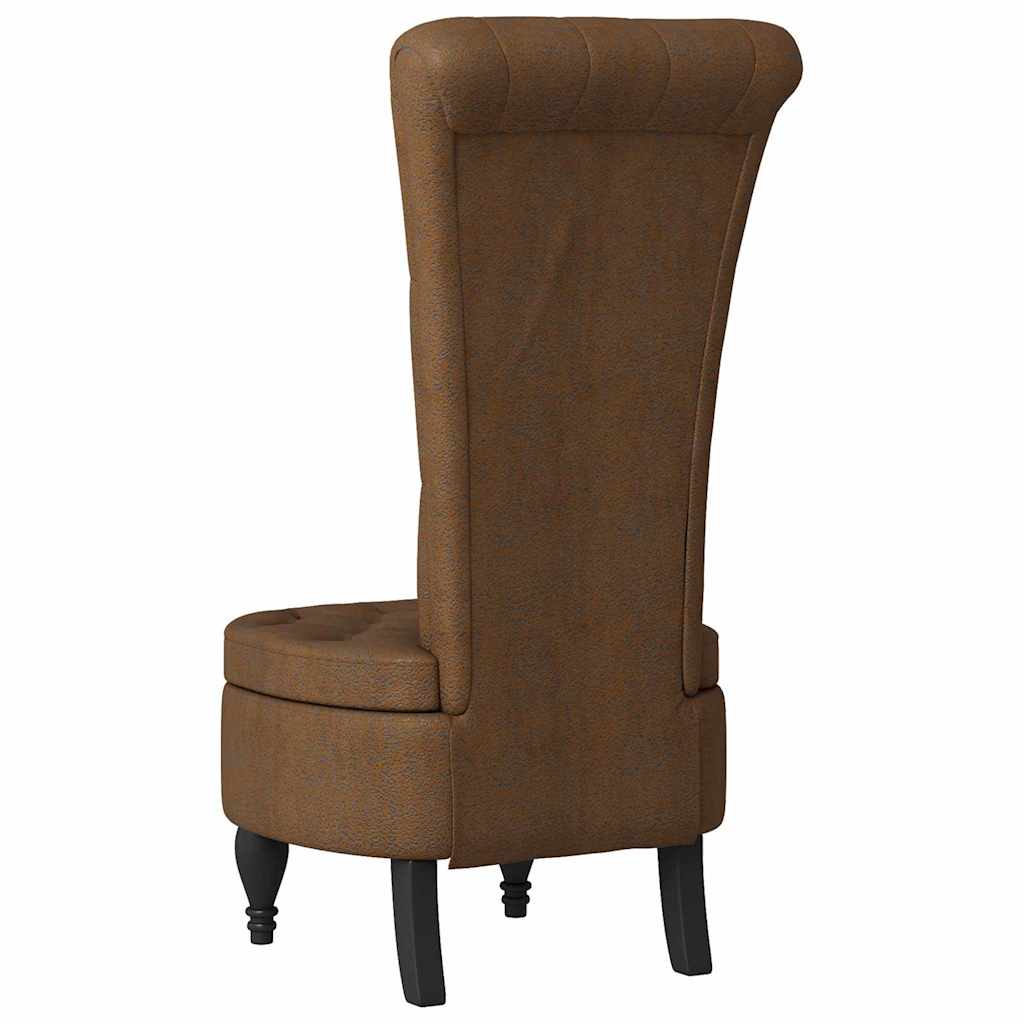 vidaXL Slipperstoel Bruin 56,5 x 70 x 110 cm Kunst Suède Leer