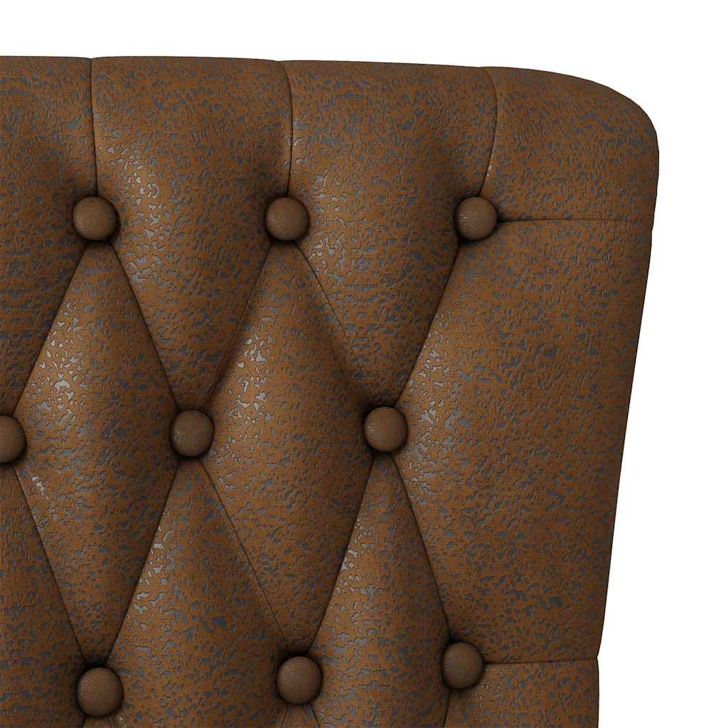 vidaXL Slipperstoel Bruin 56,5 x 70 x 110 cm Kunst Suède Leer