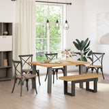 vidaXL Eetbank NOAIN A-vormige poten 180x40x45 cm massief hout