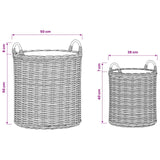 vidaXL Plantmand met opslag 2 pcs Grijs Lacak Riet