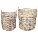 vidaXL Plantmand met opslag 2 pcs Grijs Lacak Riet