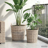 vidaXL Plantmand met opslag 2 pcs Grijs Lacak Riet