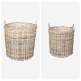 vidaXL Plantmand met opslag 2 pcs Grijs Lacak Riet