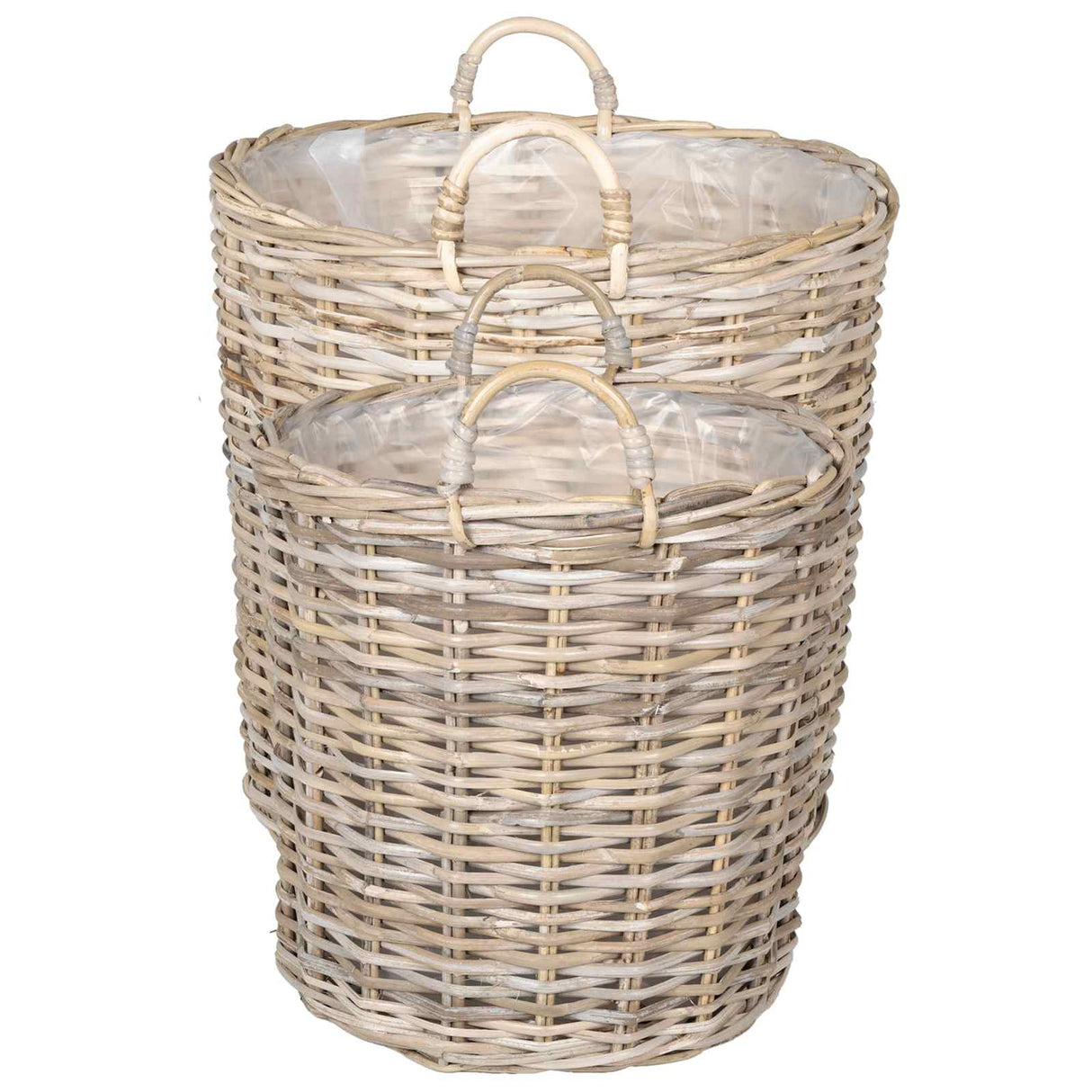vidaXL Plantmand met opslag 2 pcs Grijs Lacak Riet